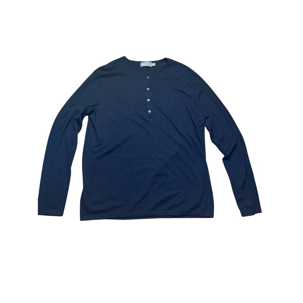 Vince Mens Navy Blue Wool‎ Cashmere Blend Sweater XL preppy old money quiet lux
